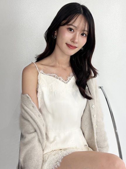 【HIGH QUALITY】フォックスカシミヤクルーネックカーディガン