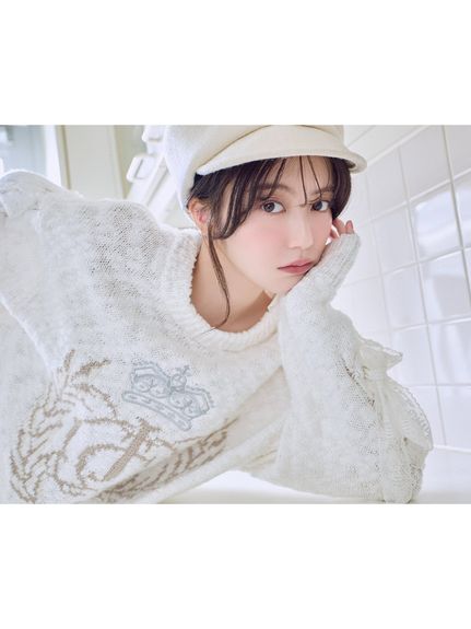 【SNIDEL×Juicy Couture】ジャガードチュールリボンニットワンピース