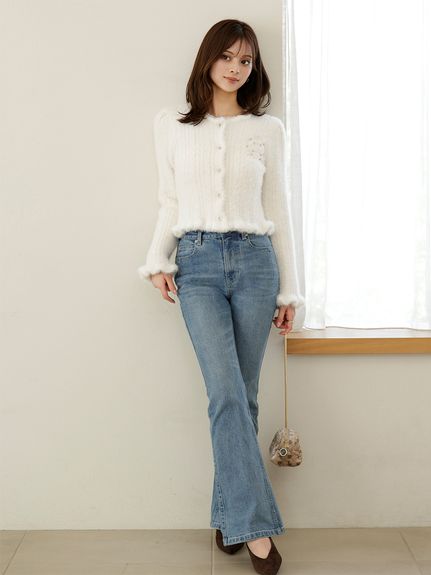 【SNIDEL×Juicy Couture】フェザーケーブルカーディガン