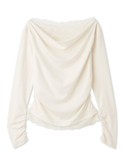 【USAGI ONLINE/ZOZOTOWN限定】レーストリムワンショルカットソー