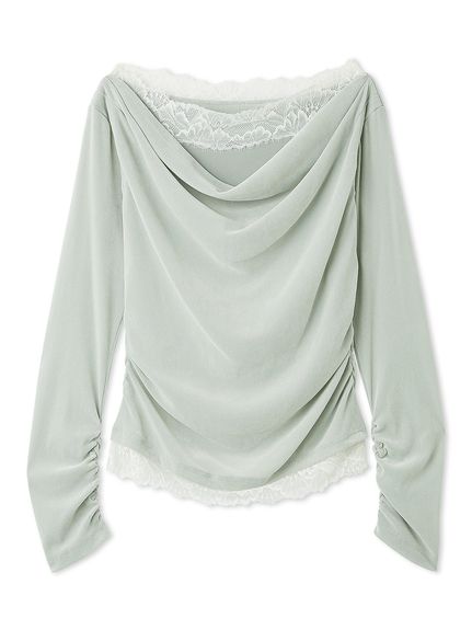 【USAGI ONLINE/ZOZOTOWN限定】レーストリムワンショルカットソー