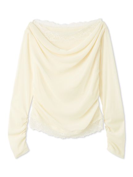 【USAGI ONLINE/ZOZOTOWN限定】レーストリムワンショルカットソー