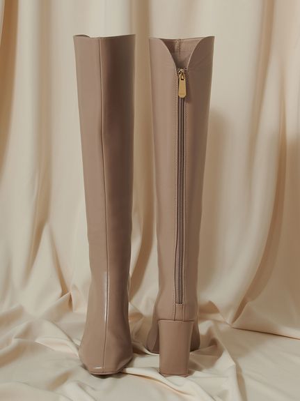 スクエアトゥロングブーツ