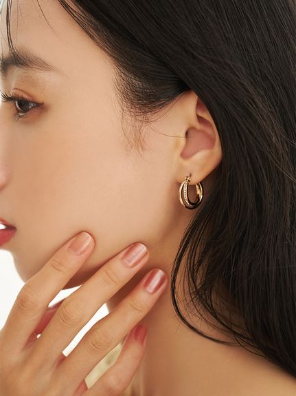 ダブルフープピアス