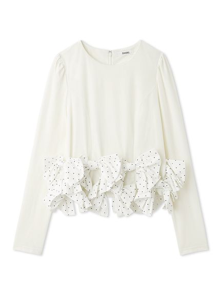 【WEB限定】リボンペプラムベロアトップス