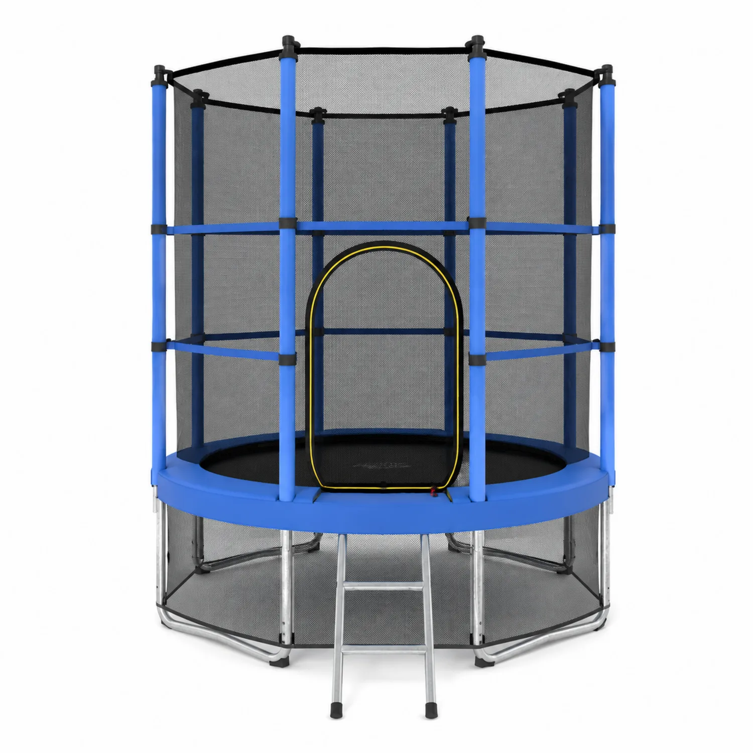 Trampolina okrągła z siatką bezpieczeństwa i drabinką 244 cm stalowa