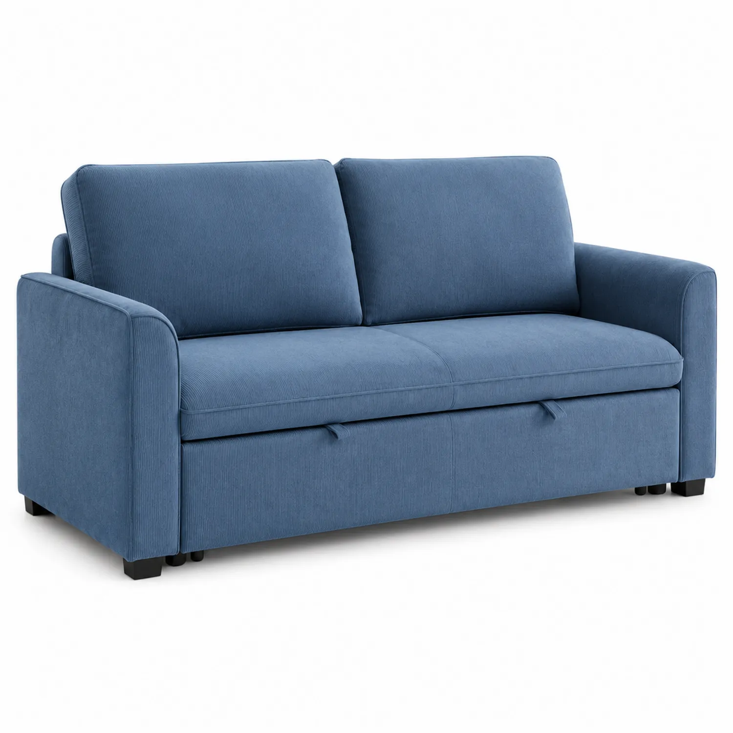 Sofa dwuosobowa rozkładana tkanina poliestrowa 190cm Niebieski