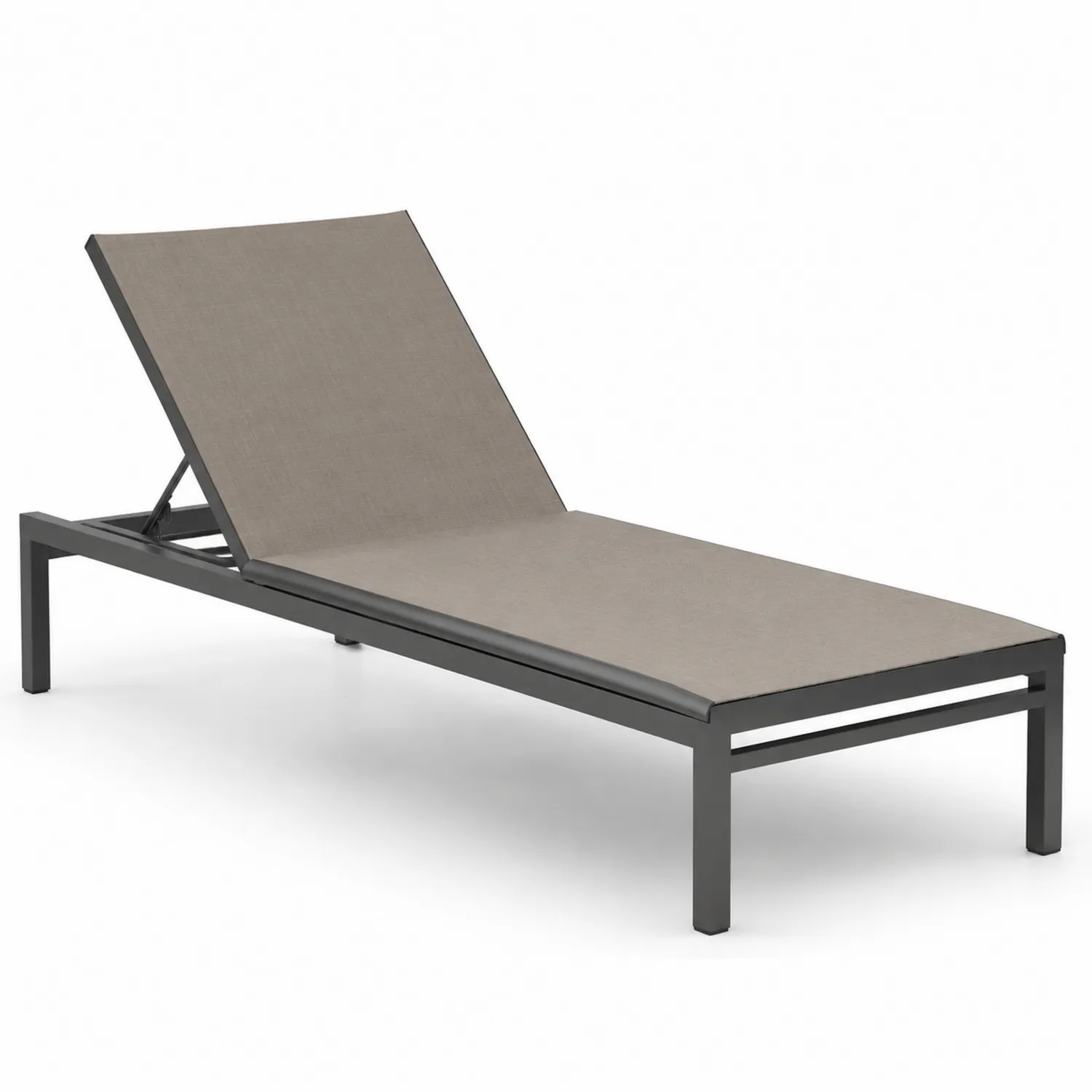 Leżak aluminiowy z tkaniną poliestrową beżowy 200 cm x 65 cm x 35 cm