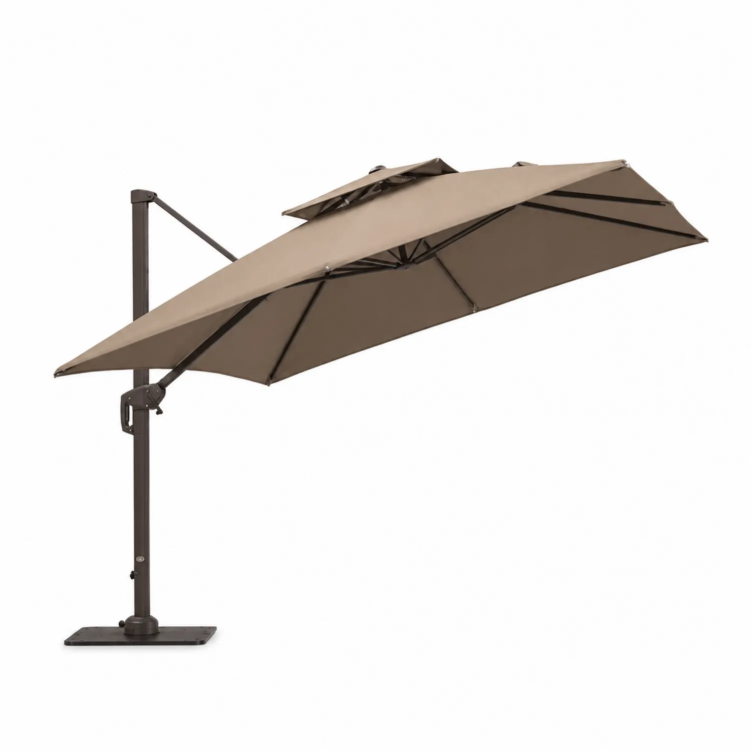 Parasol boczny stalowy 3x3 m poliester Beżowy