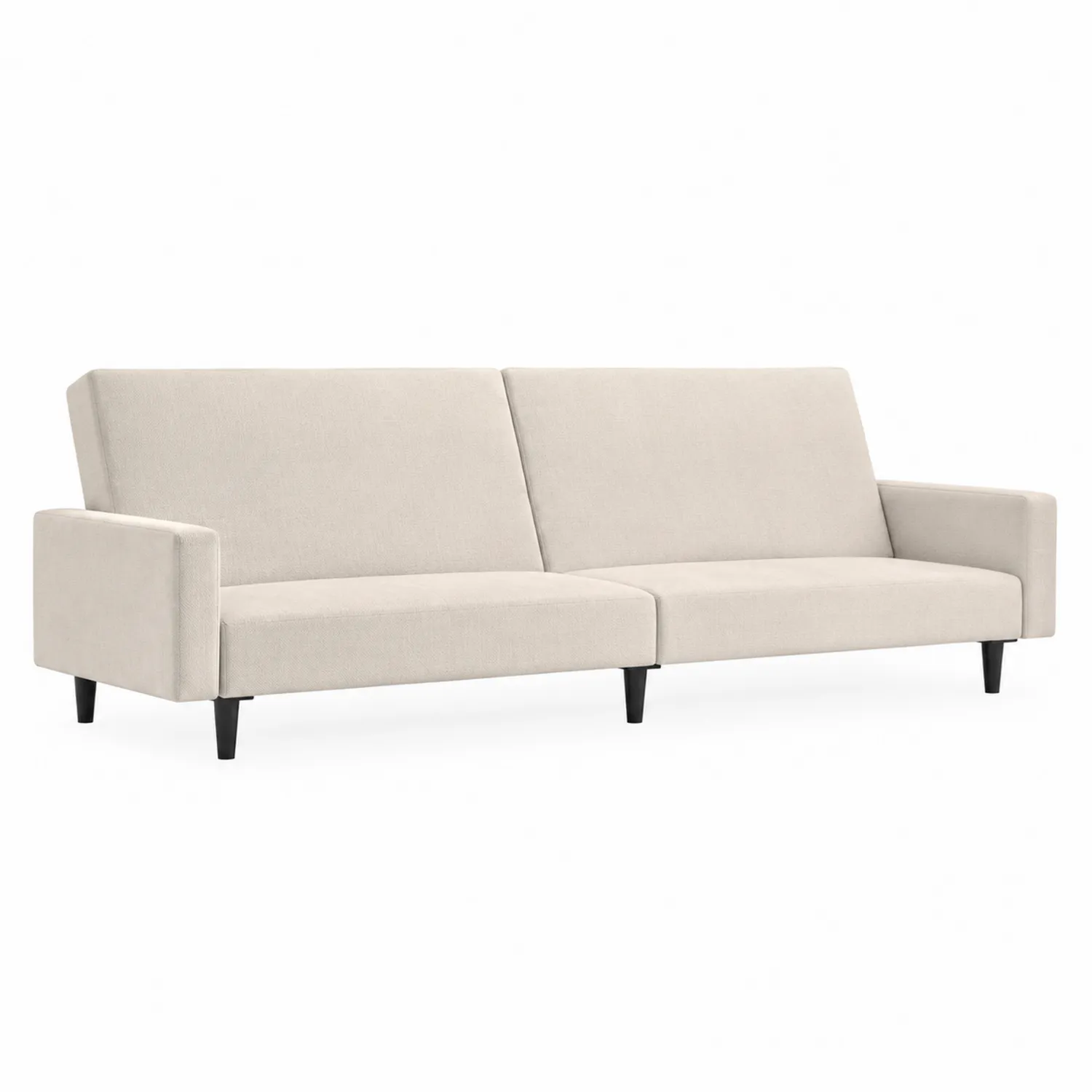 Rozkładana Sofa Dwuosobowa z Poliestru Beżowa