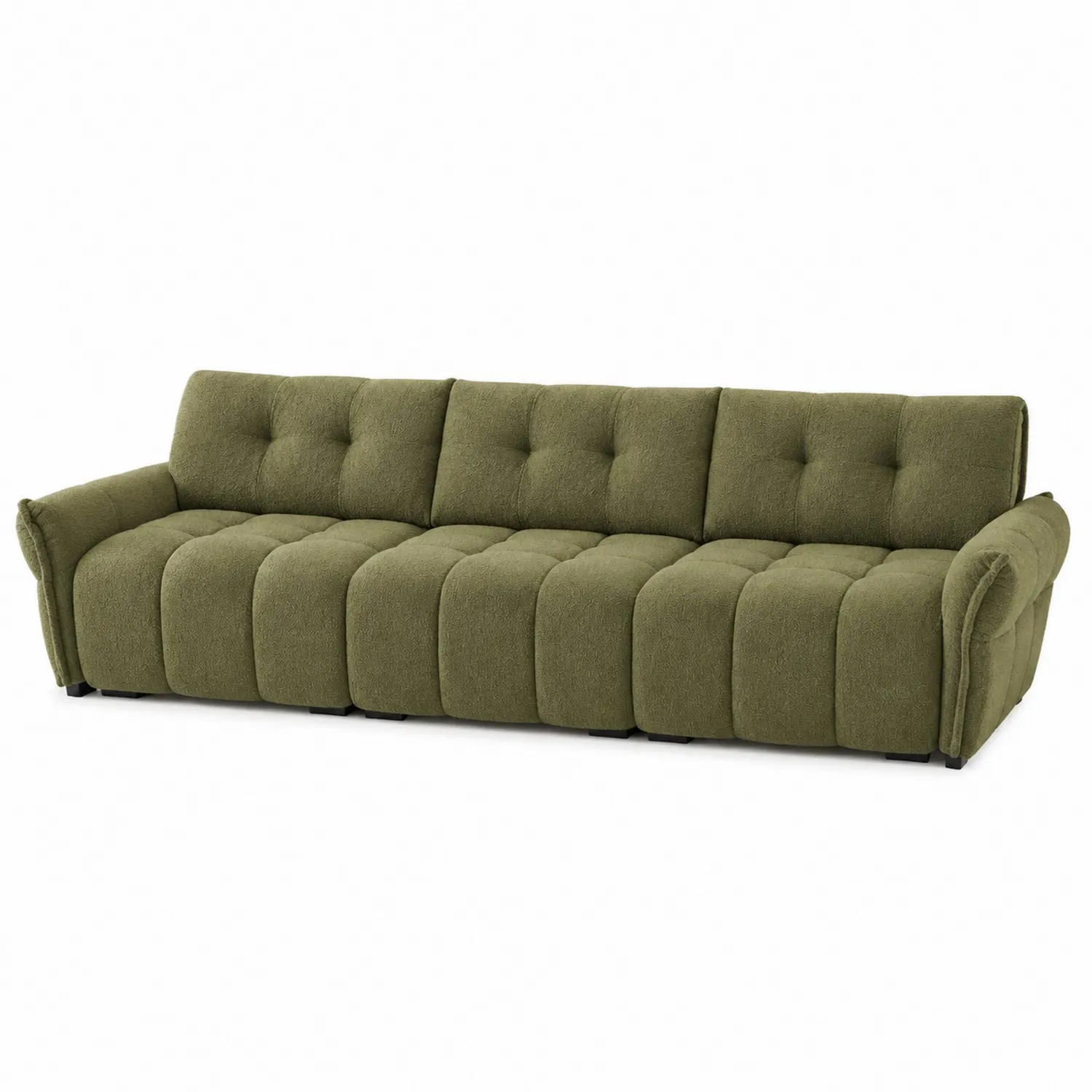 Sofa trzyosobowa z tkaniny bouclé zielony