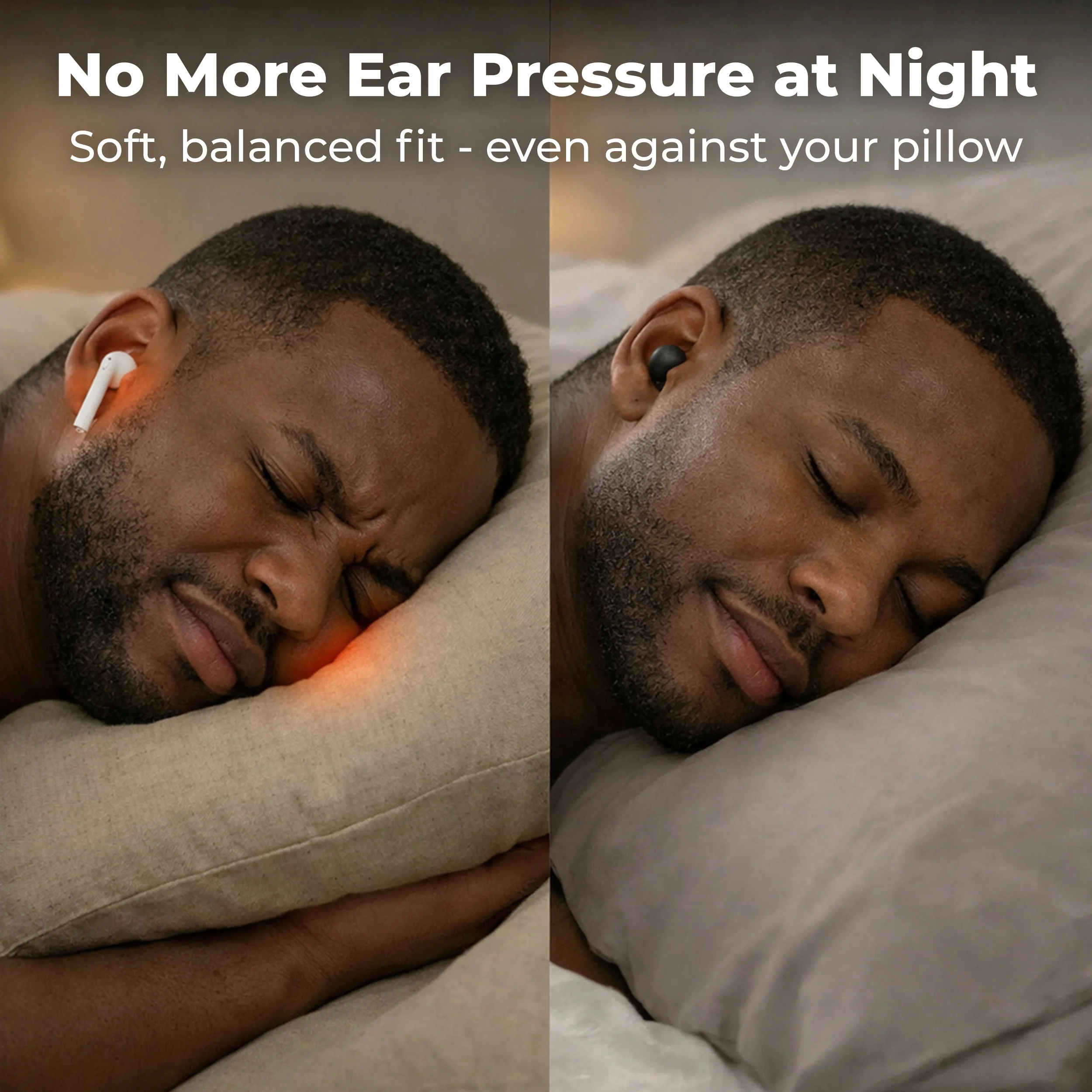 Ultra-slim sleep earbuds for side sleepers