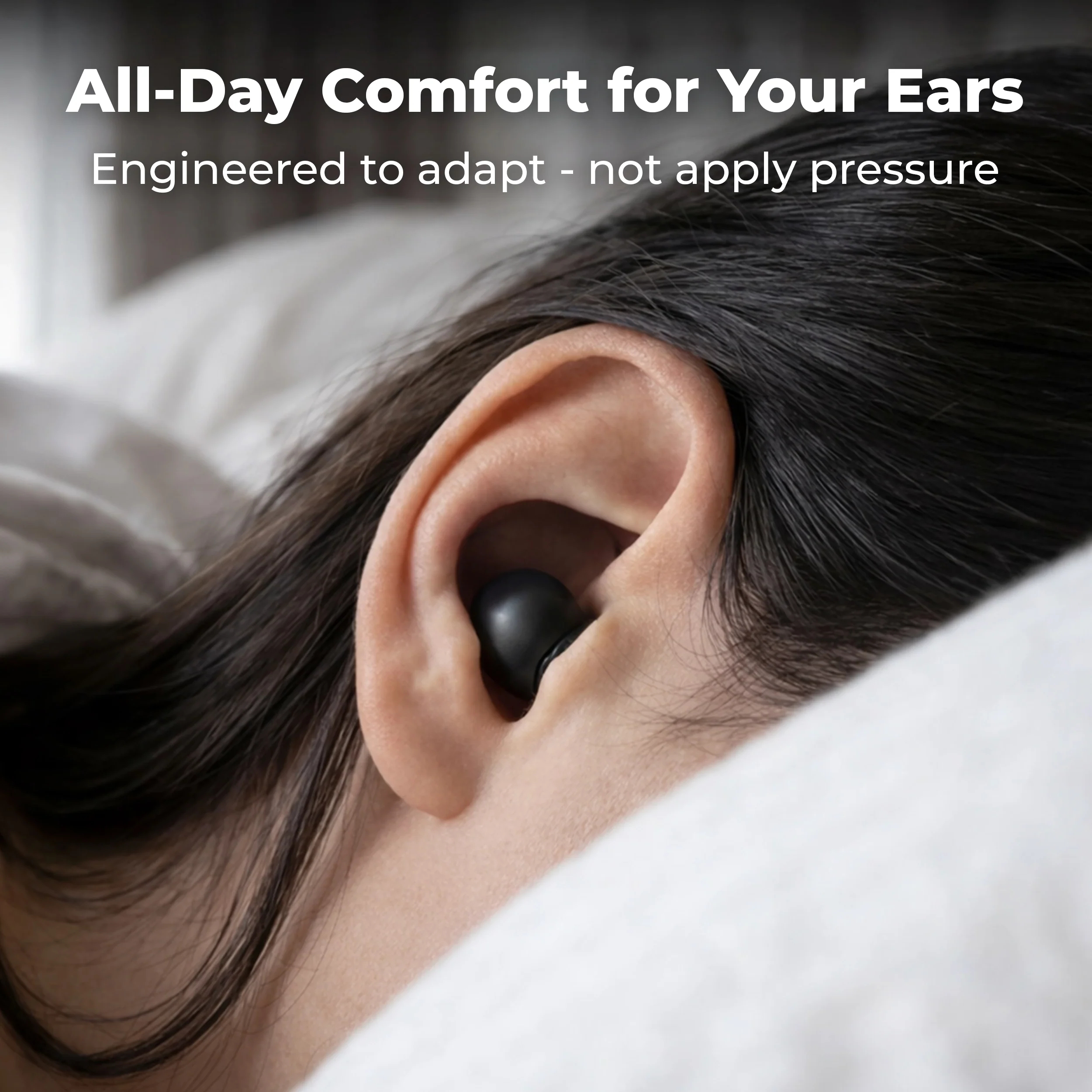 Ultra-slim sleep earbuds for side sleepers