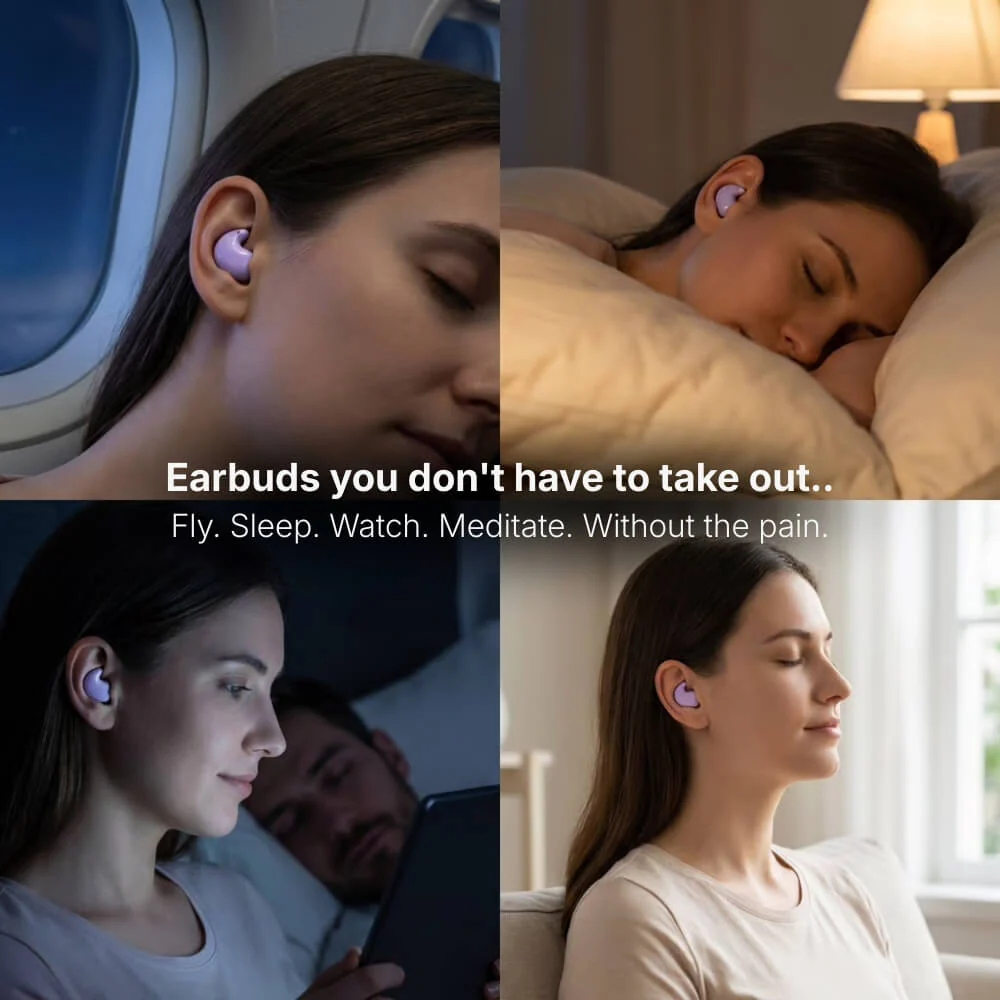 Ultra-thin sleep earbuds for side sleepers