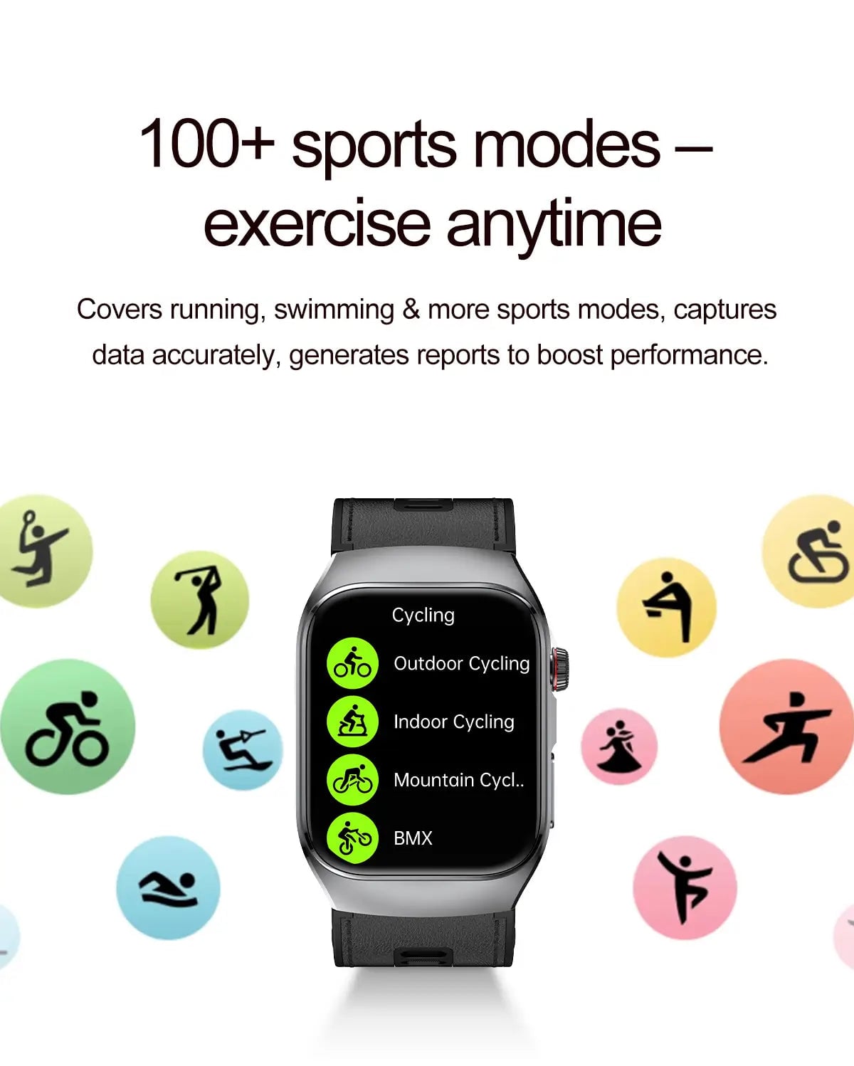Blood Pressure Smartwatch with Continuous BP Monitoring, Heart Rate & ECG Fitness Tracker for Men Women