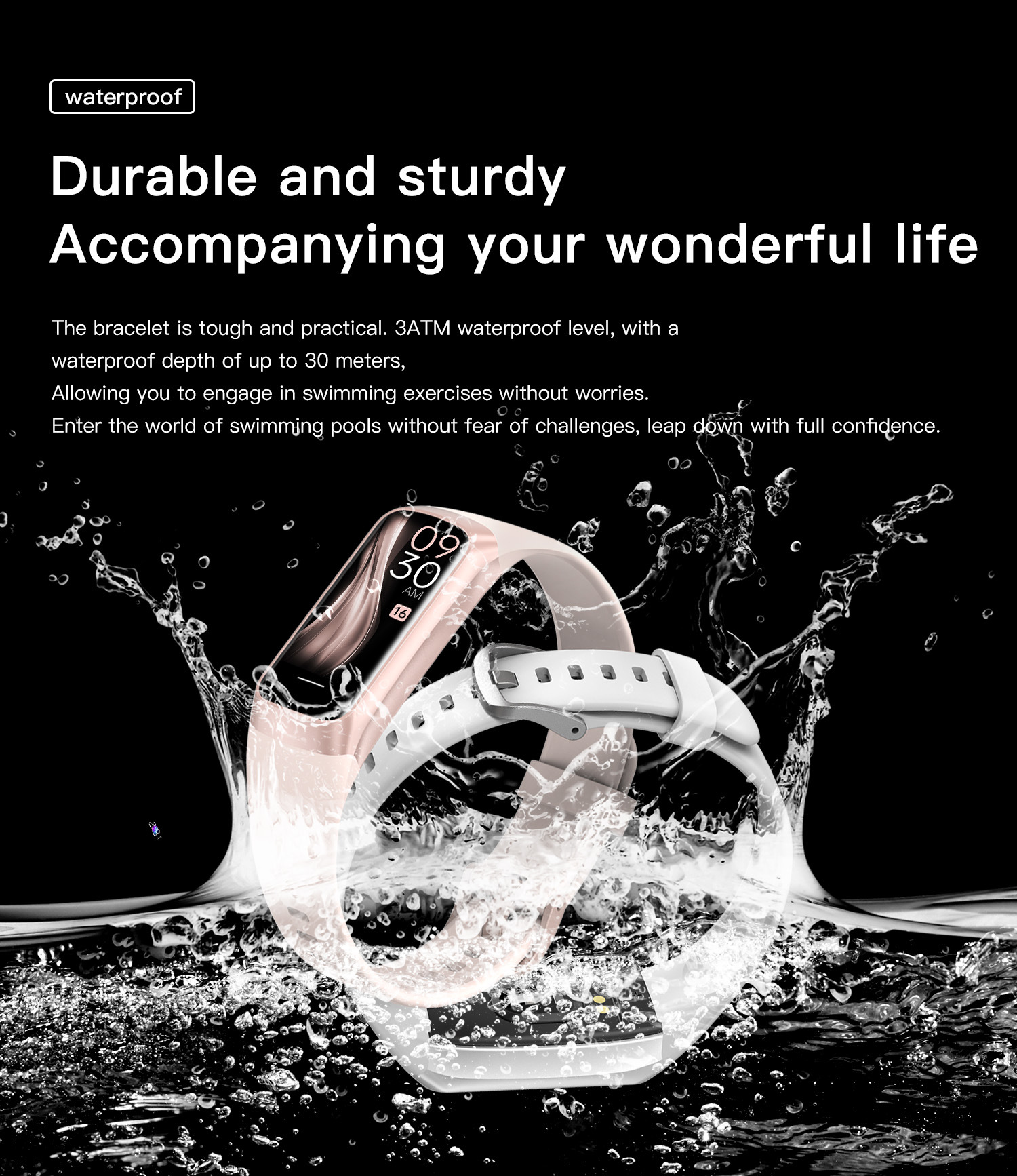 Style Waterproof Smart Fitness Tracker With Heart Rate
