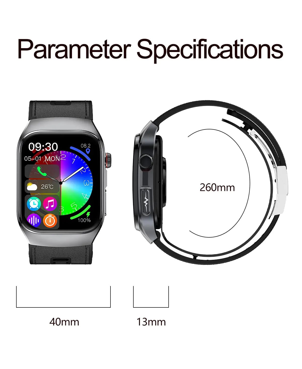 Blood Pressure Smartwatch with Continuous BP Monitoring, Heart Rate & ECG Fitness Tracker for Men Women