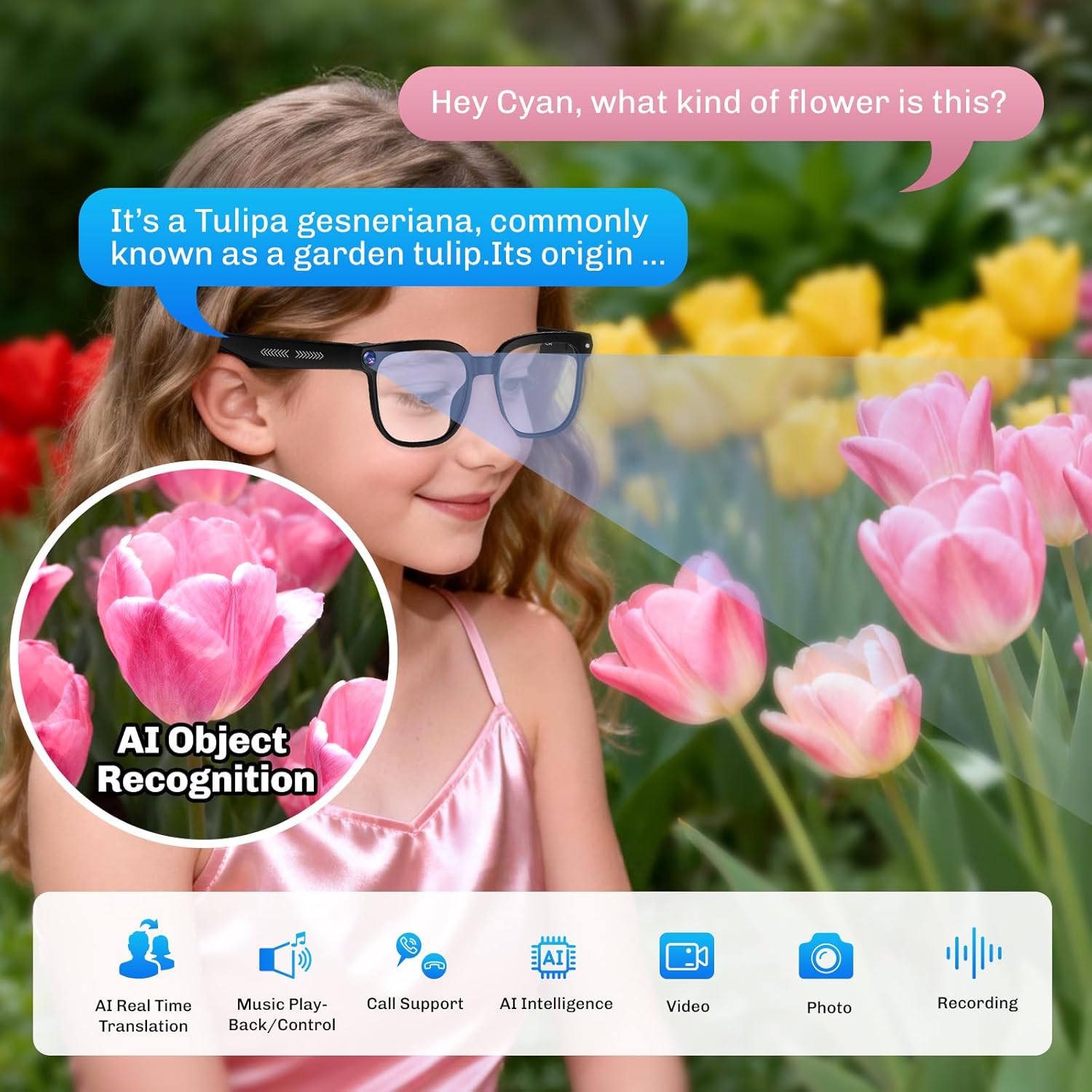 Cowaudio™ G12 AI Smart Glasses with 4K Camera, AI Assistant, Object Recognition, Translation & Bluetooth Audio