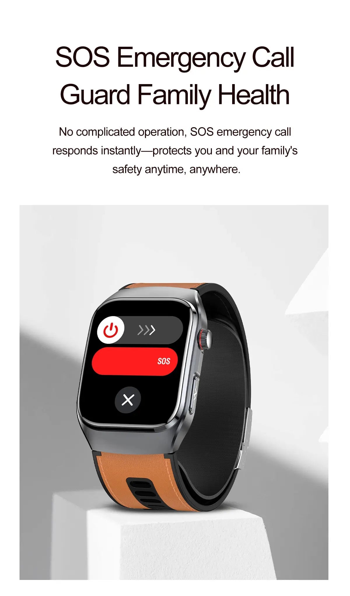 Blood Pressure Smartwatch with Continuous BP Monitoring, Heart Rate & ECG Fitness Tracker for Men Women