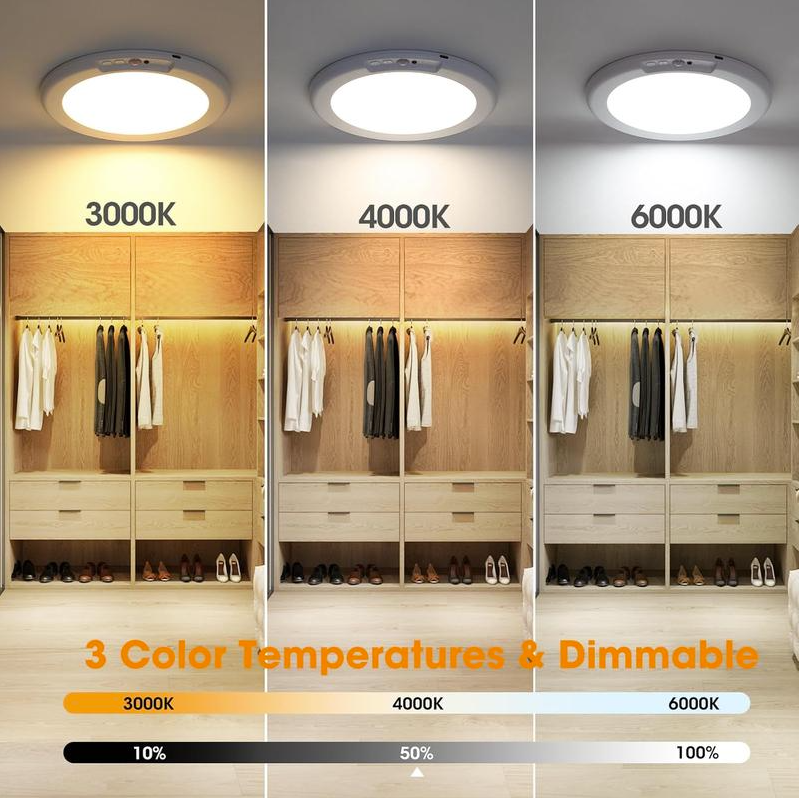 Rechargeable Motion Sensor Ceiling Light with Remote
