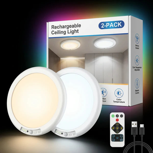 Rechargeable Motion Sensor Ceiling Light with Remote