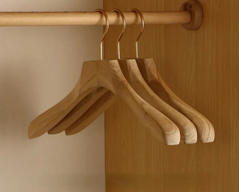Aurelia Wooden Hangers | Premium Camphor Wood, Wide Shoulder Design