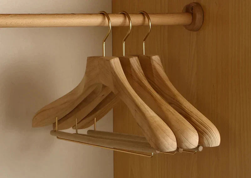 Aurelia Wooden Hangers | Premium Camphor Wood, Wide Shoulder Design
