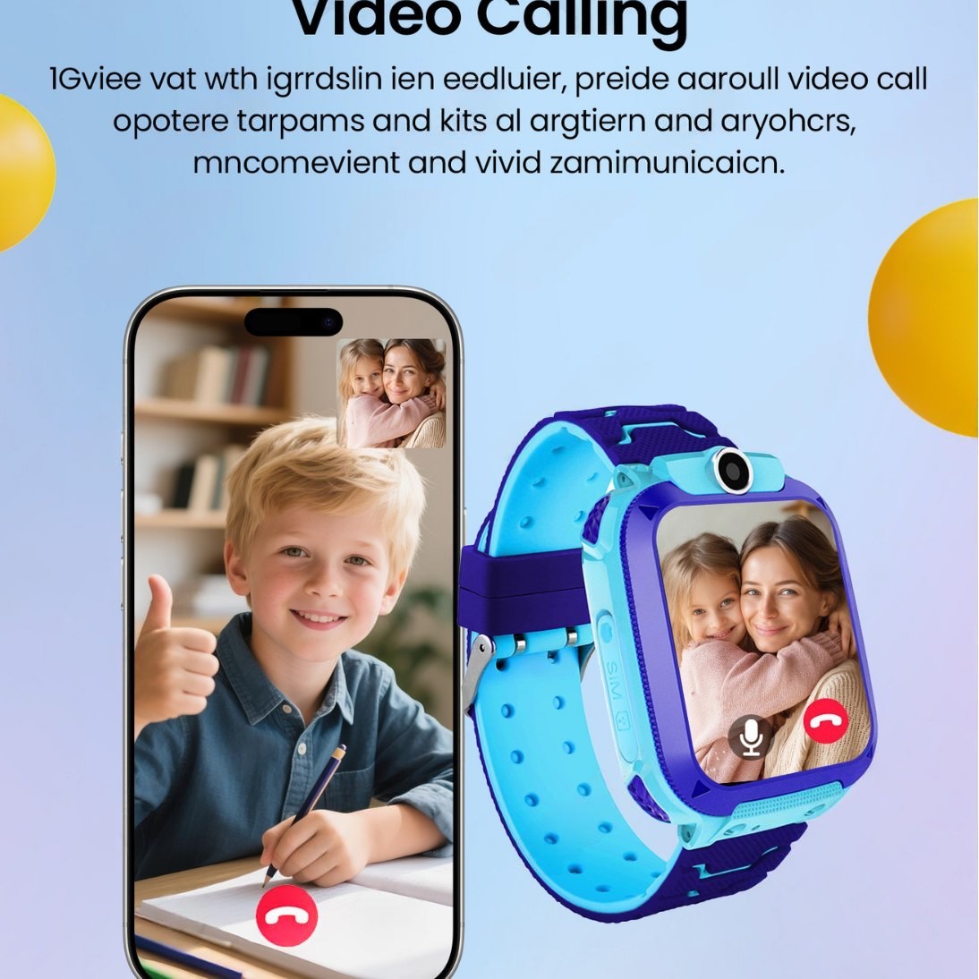 Kids Smart Watch with GPS Real-Time Location Tracker Safety Watch