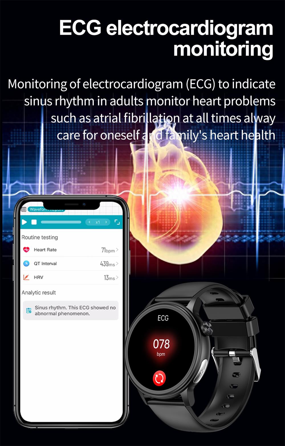 PRO 7 ECG Blood Sugar 30s Intelligent Micro Examination Blood oxygen Monitoring Health Smartwatch