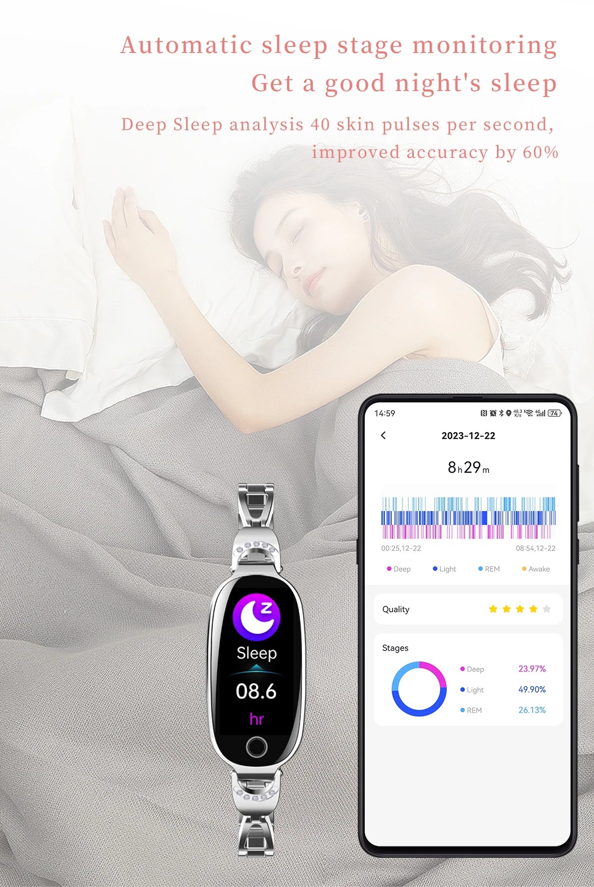 F81 Smart Watch Magnetic Charging Fitness Tracker