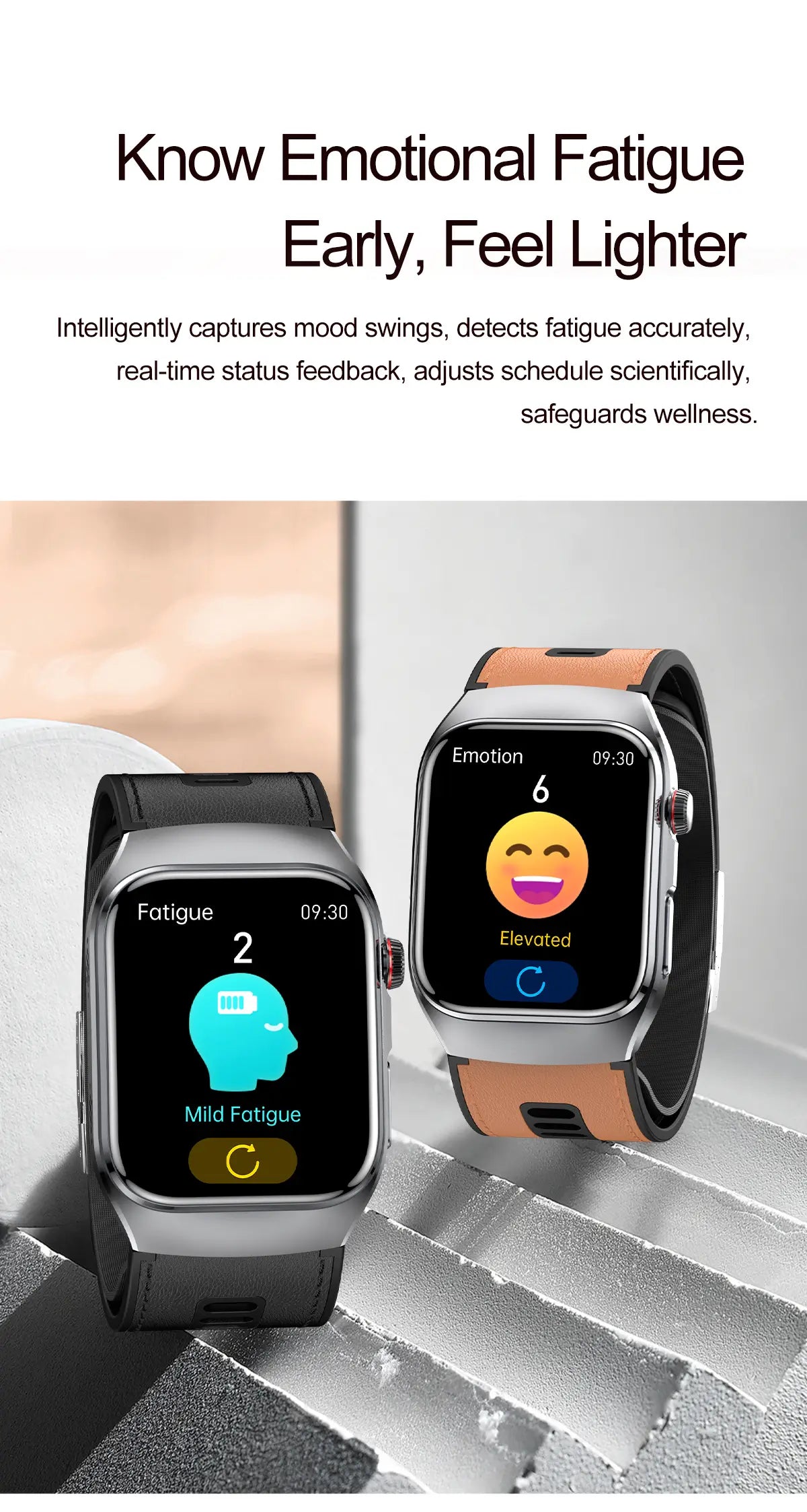 Blood Pressure Smartwatch with Continuous BP Monitoring, Heart Rate & ECG Fitness Tracker for Men Women