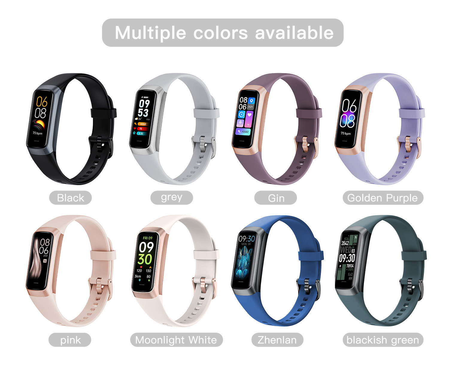 Style Waterproof Smart Fitness Tracker With Heart Rate