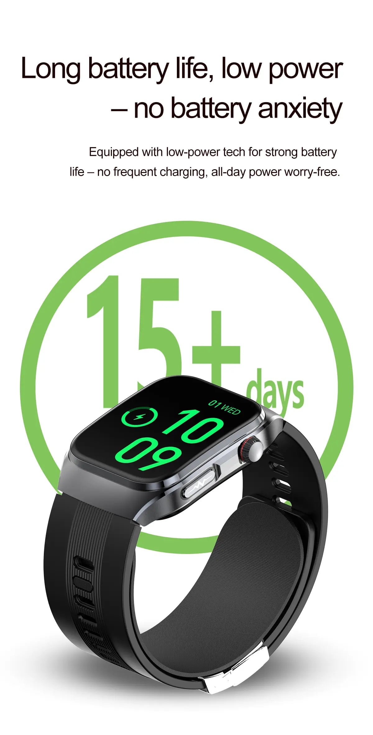 Blood Pressure Smartwatch with Continuous BP Monitoring, Heart Rate & ECG Fitness Tracker for Men Women