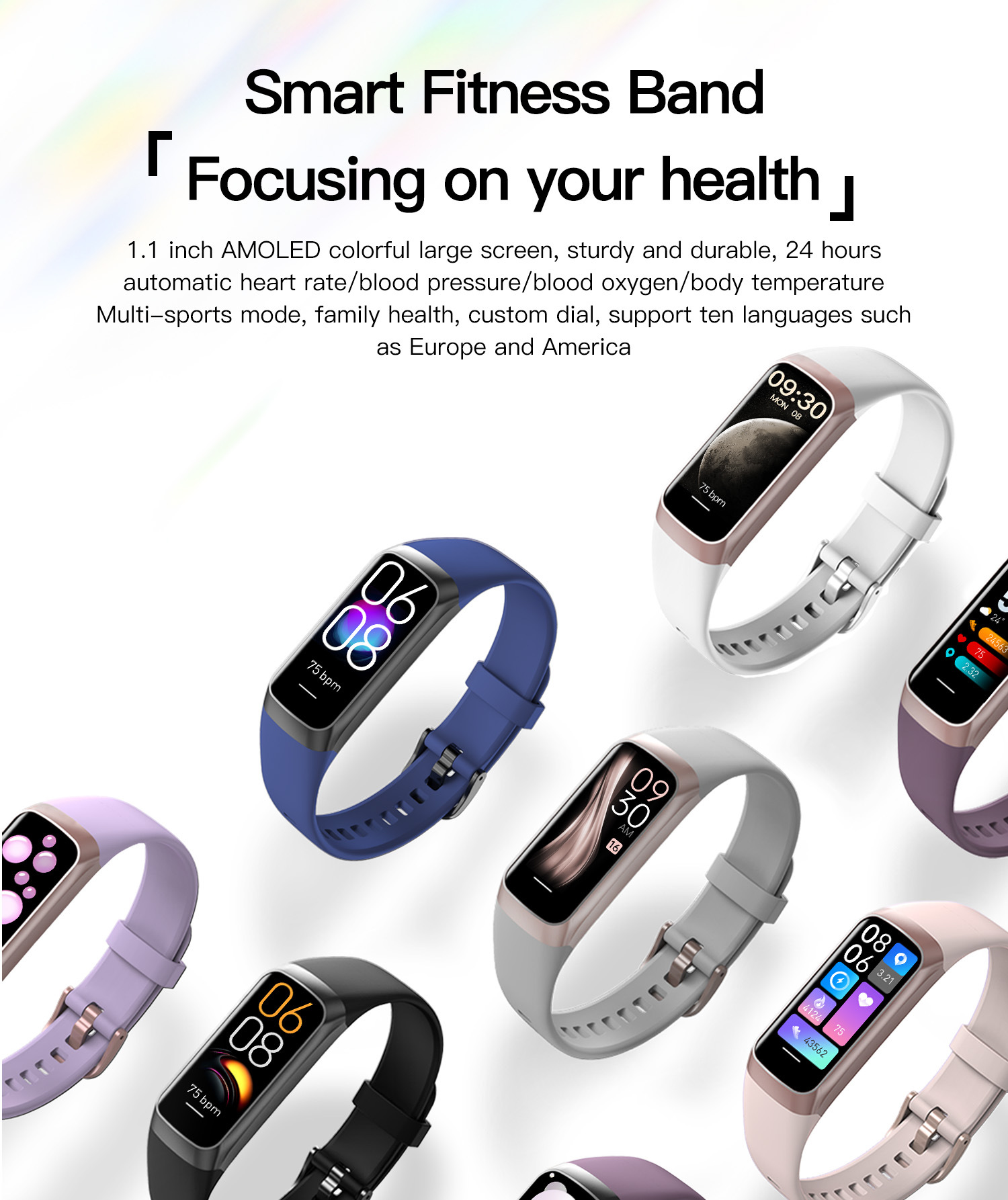 Style Waterproof Smart Fitness Tracker With Heart Rate