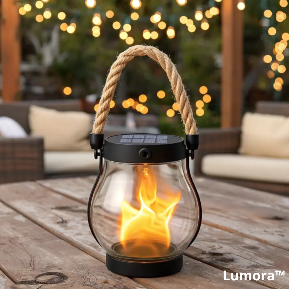 Lumora™ - Solar Lantern with Realistic Flame Effect