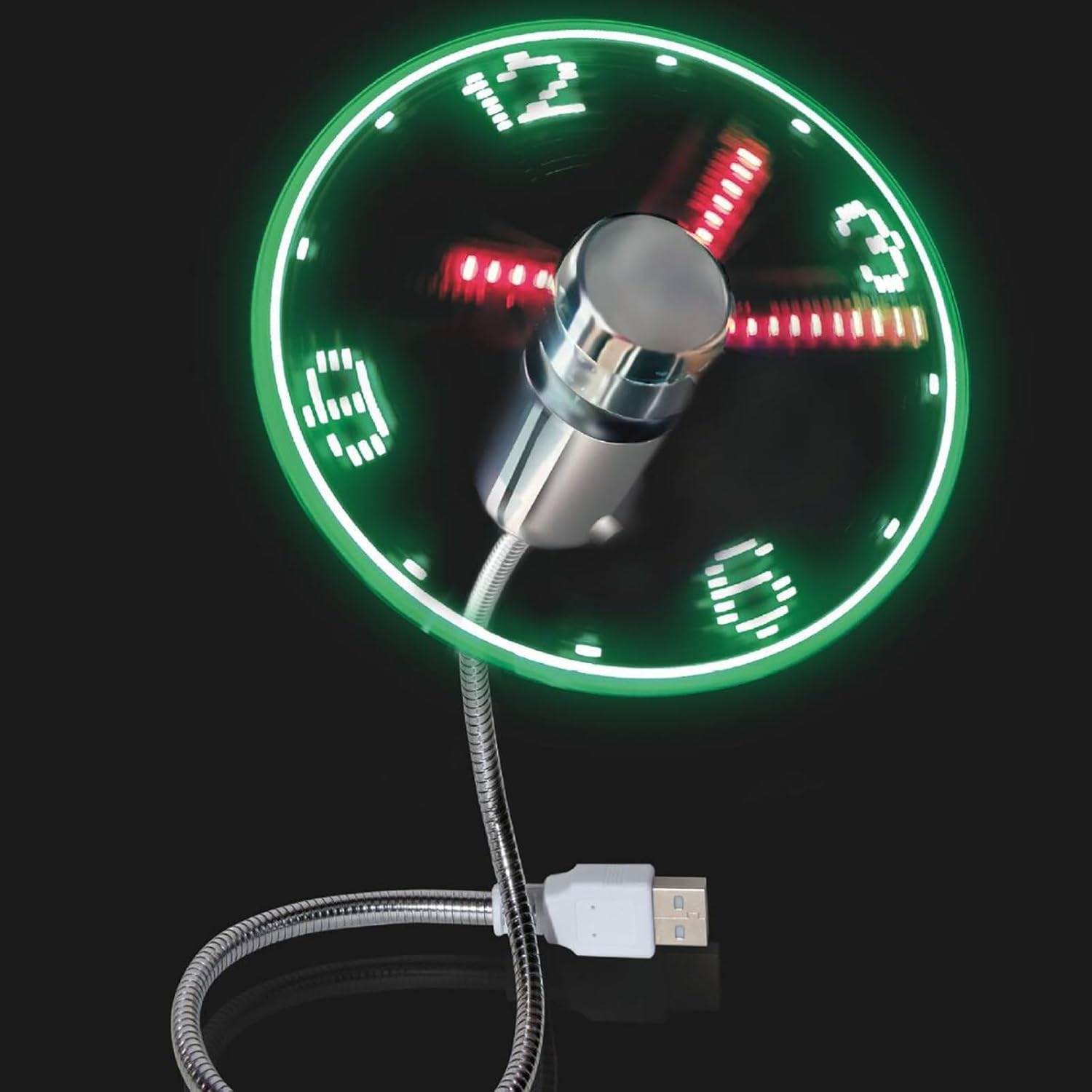 New USB Clock Fan with Display Function, LED Decorative Time Display, LED Desk Fan with Decorative Time Display, Mini Flexible Fan for Office Desk Accessories, Home Decor, Summer Fan, Gift