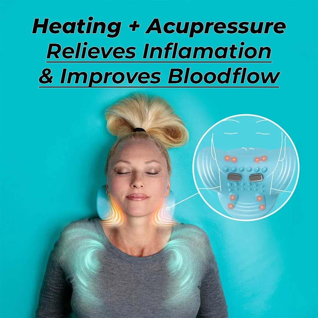 Electric Muscle Stimulation Neck Massager CordlessKneading for Pain Relief Deep Tissue 6 Adjustable MassageStrength