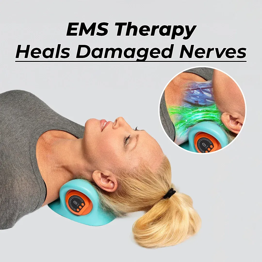 Electric Muscle Stimulation Neck Massager CordlessKneading for Pain Relief Deep Tissue 6 Adjustable MassageStrength