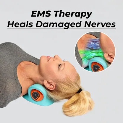 Electric Muscle Stimulation Neck Massager CordlessKneading for Pain Relief Deep Tissue 6 Adjustable MassageStrength