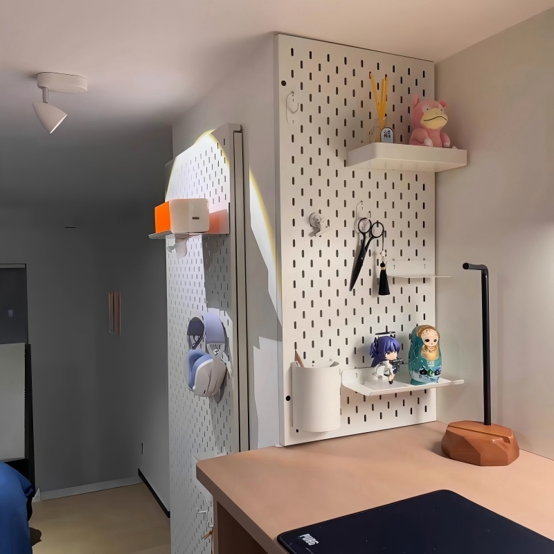 Magnetic Metal Pegboard Wall Mount, Heavy Duty Steel Perforated Display Board, Custom Size Storage Organizer for Kitchen, Garage, Office