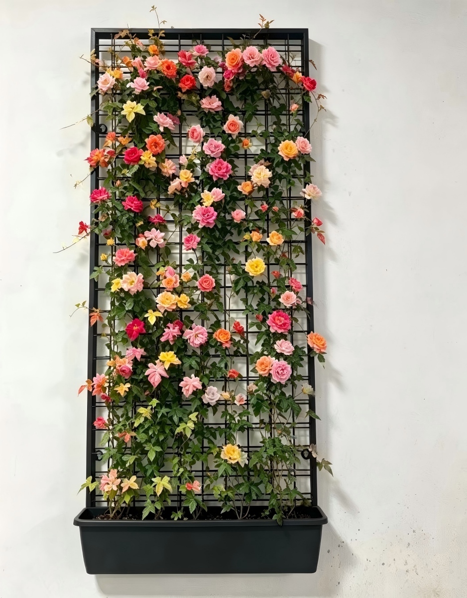 Wall Mount 3D Welded Wire Mesh Trellis | Rose & Vine Climbing Support | Facade Green Wall Garden Panel 