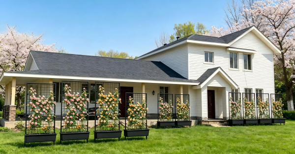 Combined Garden Trellis Planter, Freestanding Flower Climbing Frame for Outdoor Patio