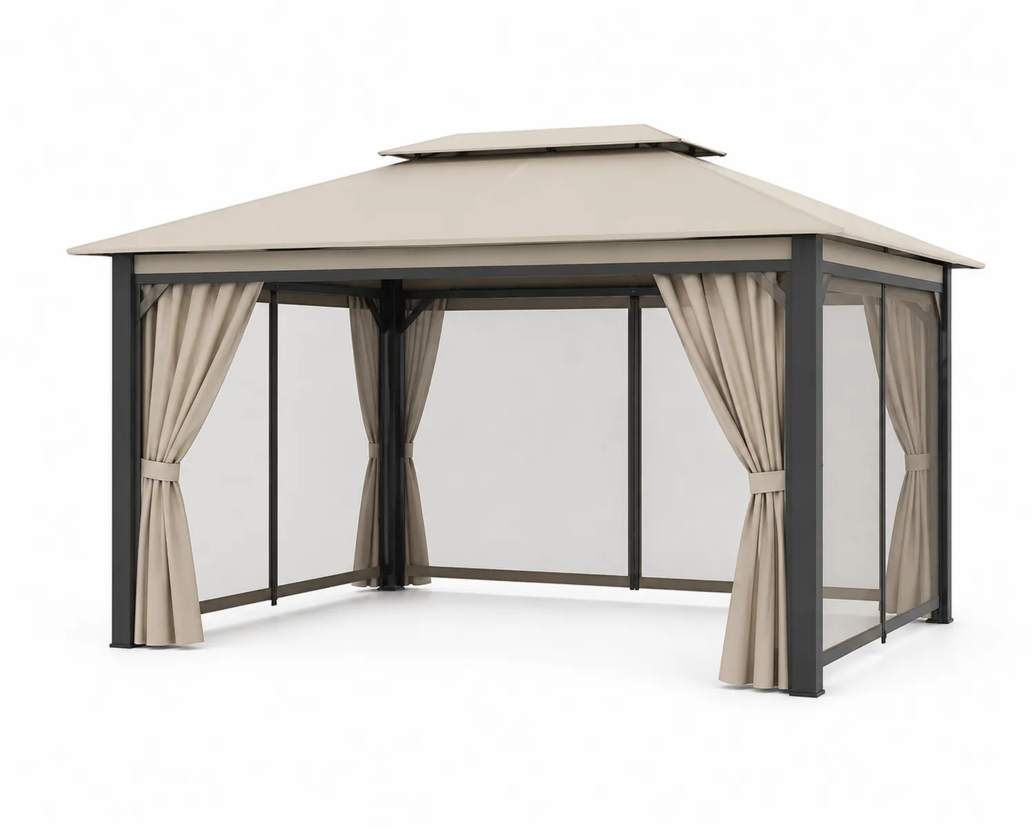 Pawilon ogrodowy stalowy 300x400 cm z poliestrowym dachem Beżowy