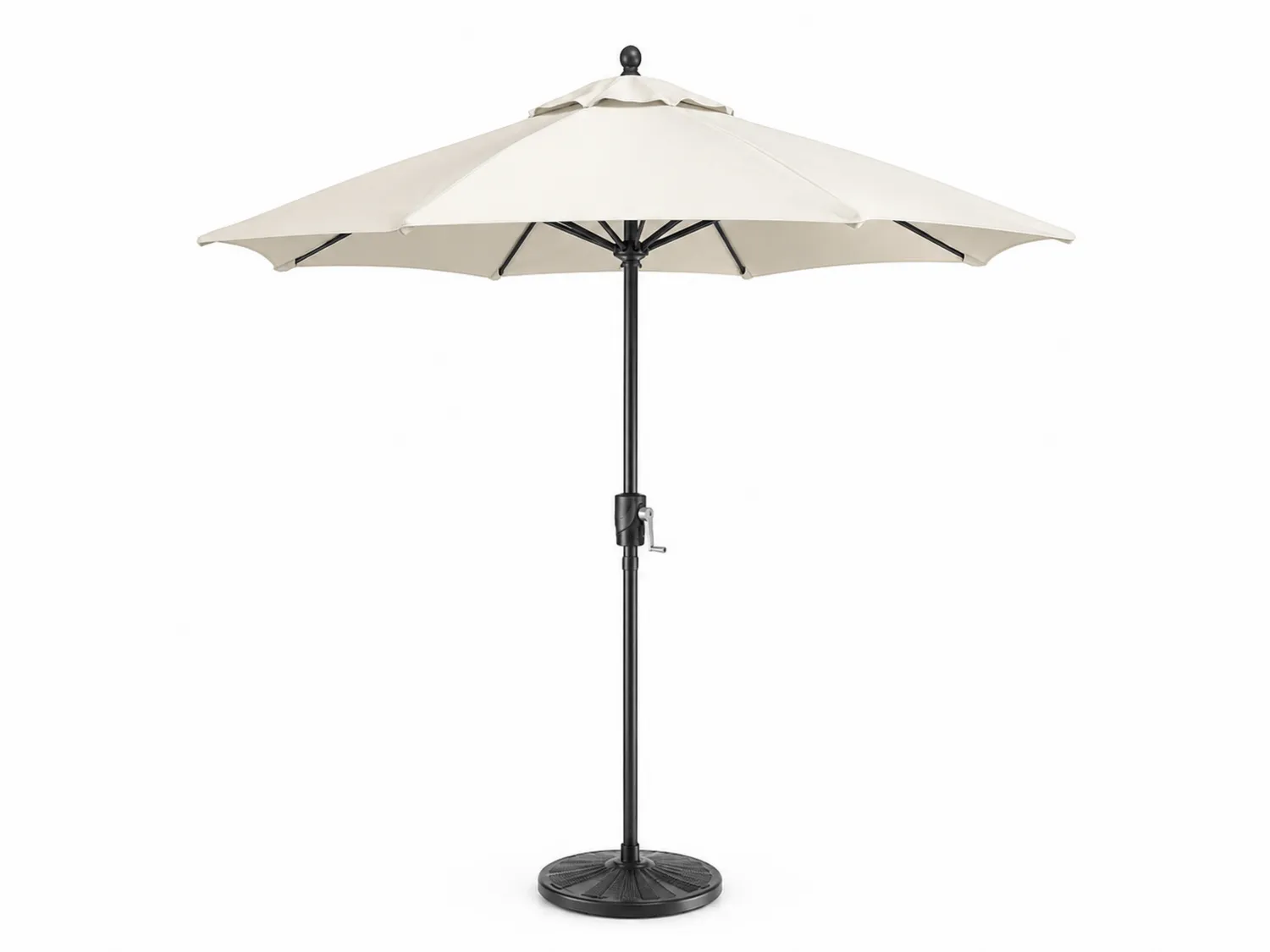 Parasol ogrodowy Okrągły 300 cm Poliester Stal Czarny/Kremowy-calmhomea