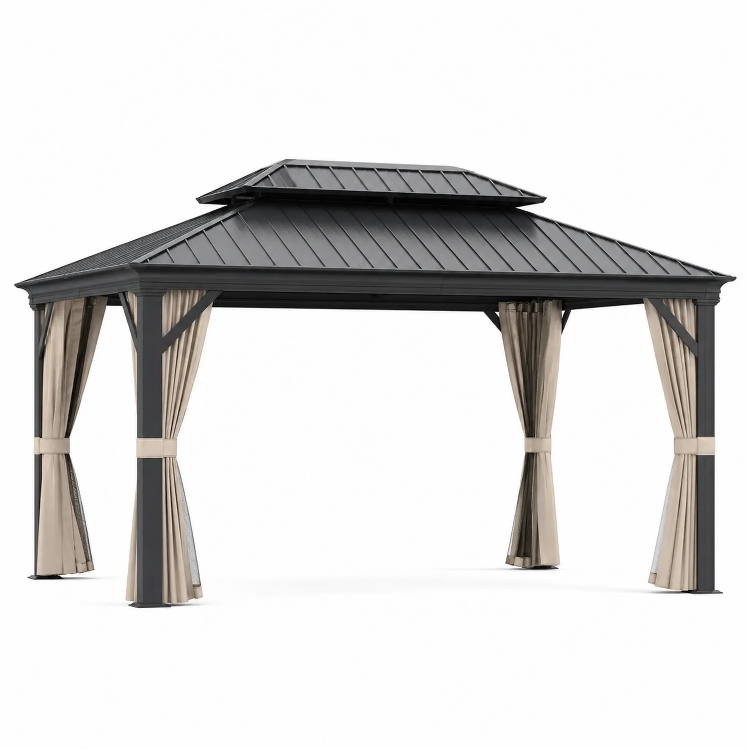 Altana prostokątna 400x300 cm aluminiowa z metalowym dachem