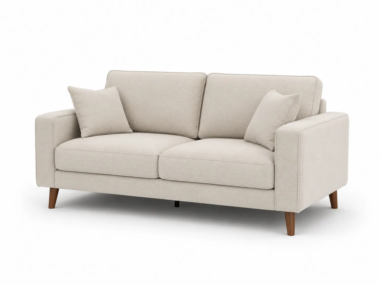 Sofa dwuosobowa poliester beżowy 200 cm-calmhomea