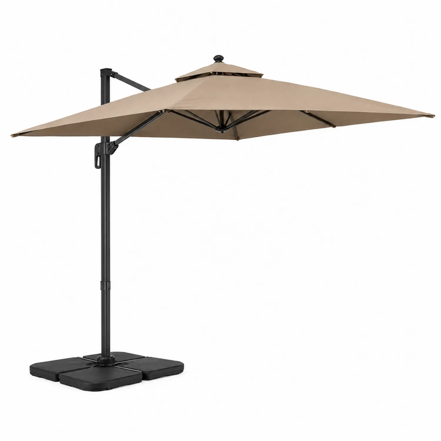 Parasol ogrodowy kwadratowy 300x300 cm poliester beżowy-calmhomea