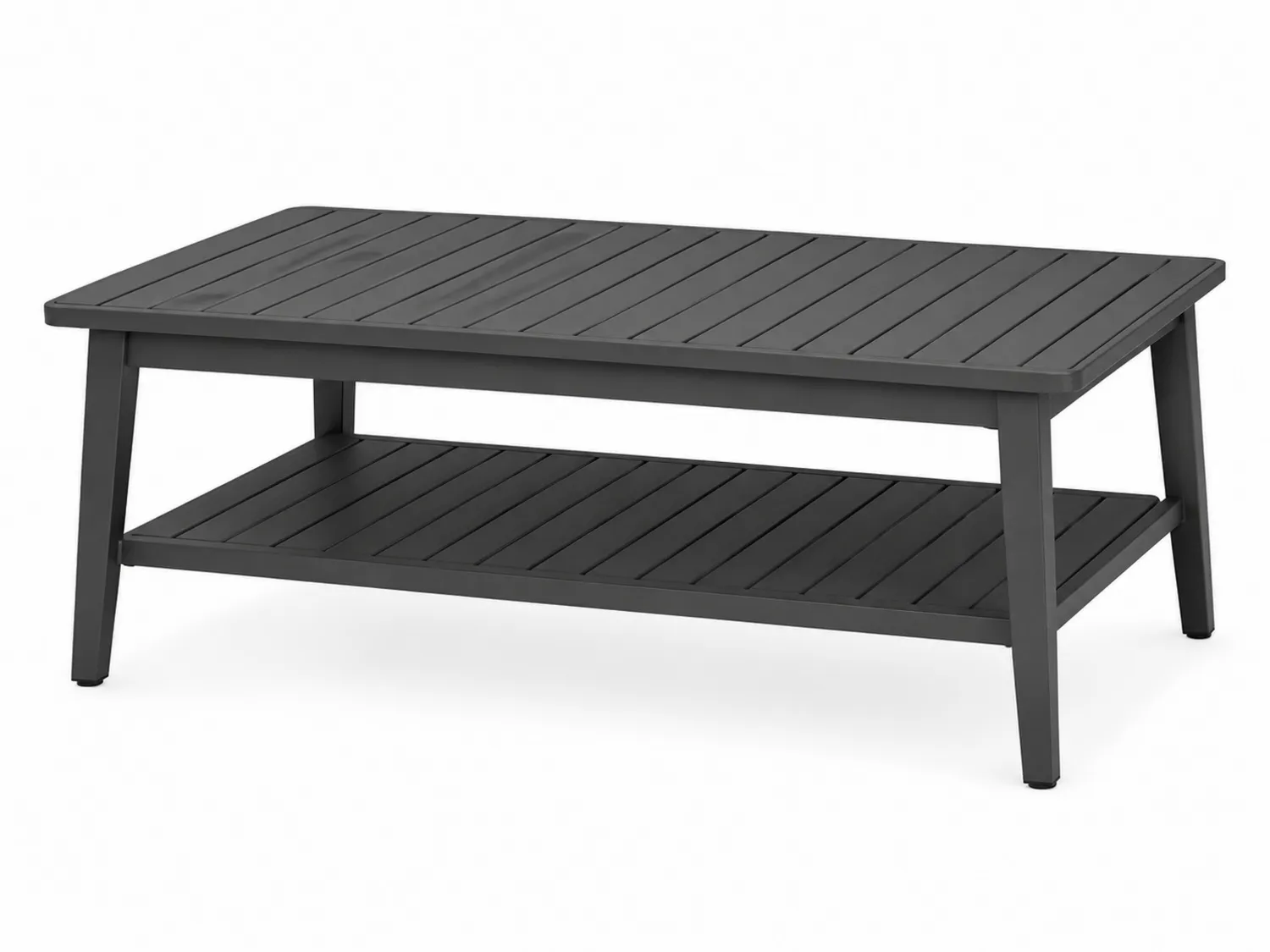 Stolik kawowy ogrodowy prostokątny aluminium ciemnoszary