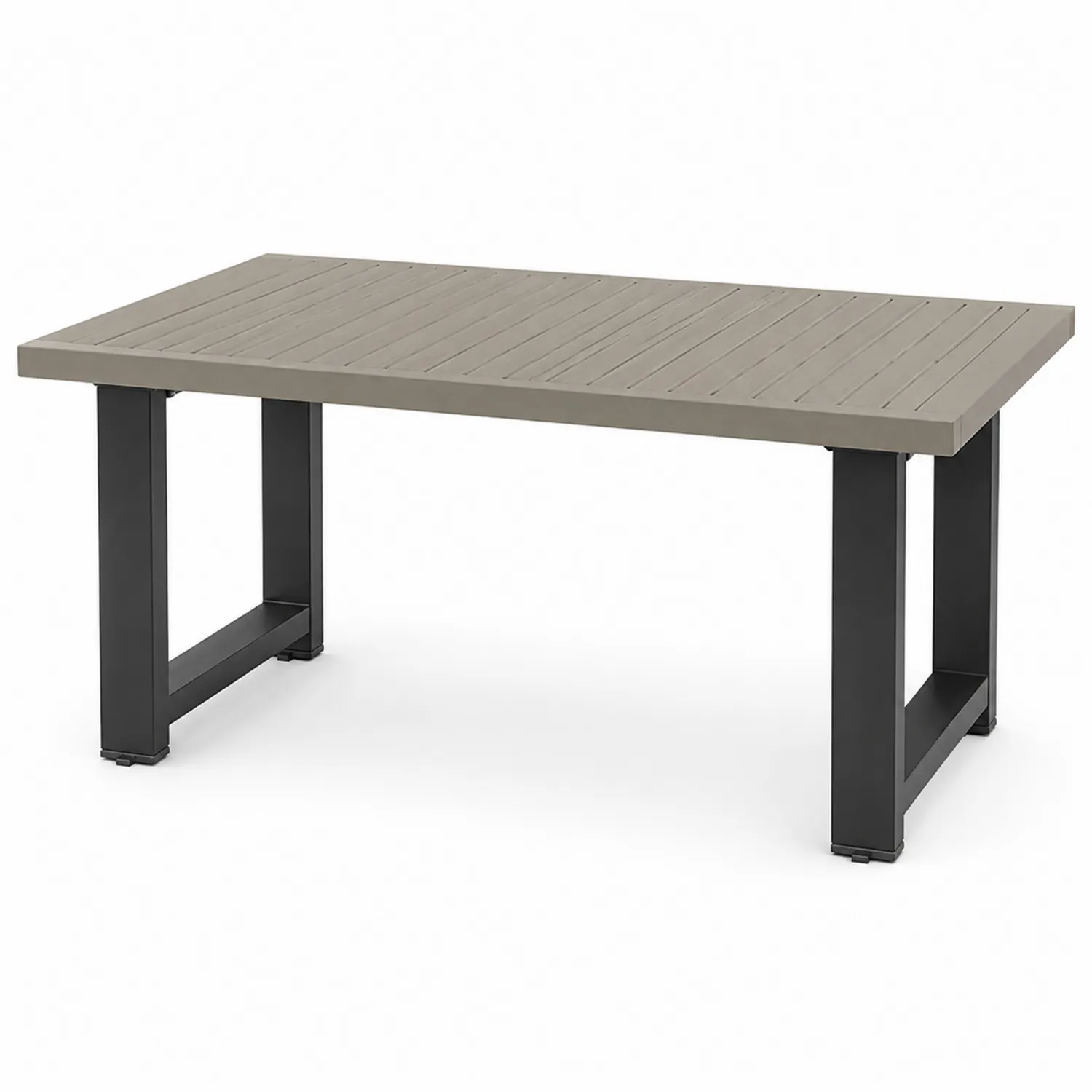 Stół ogrodowy prostokątny 150x90 cm aluminium polipropylen Szary/Czarny-calmhomea