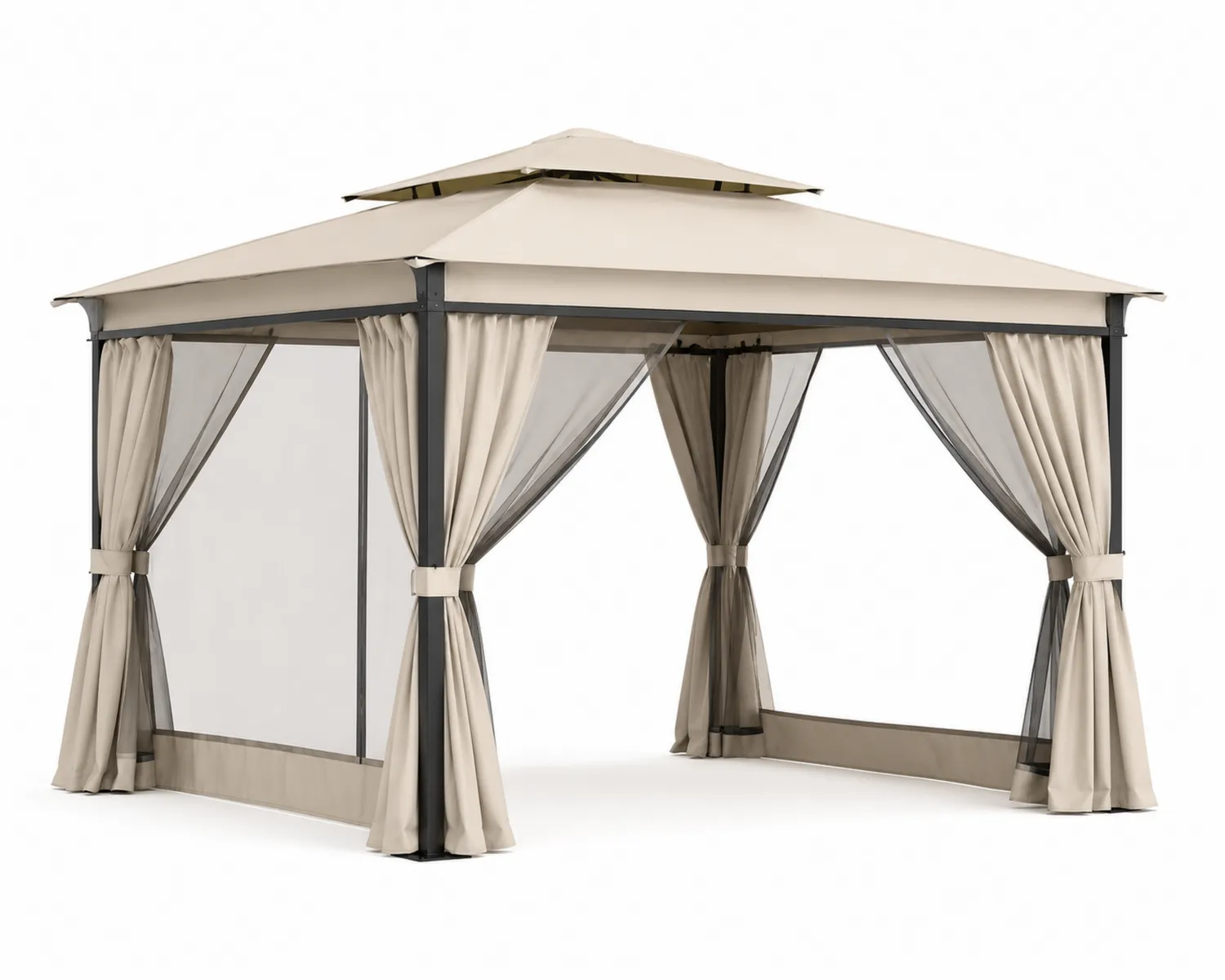 Pawilon aluminiowy z zasłonami poliestrowymi 3x4 m Beżowy